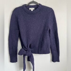 Ajaie Alaie Size S • Navy Blue Tie Waist Chunky Sweater.